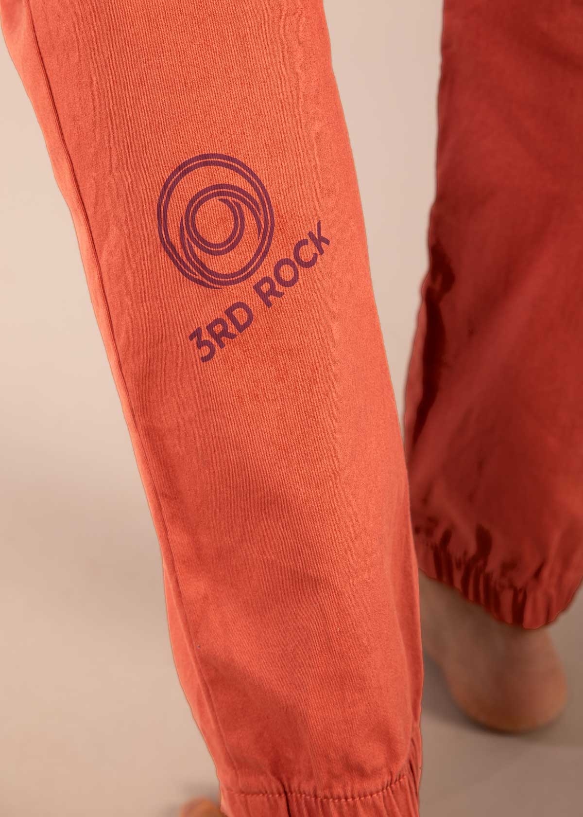 3rd rock margo trousers close up on our calf logo