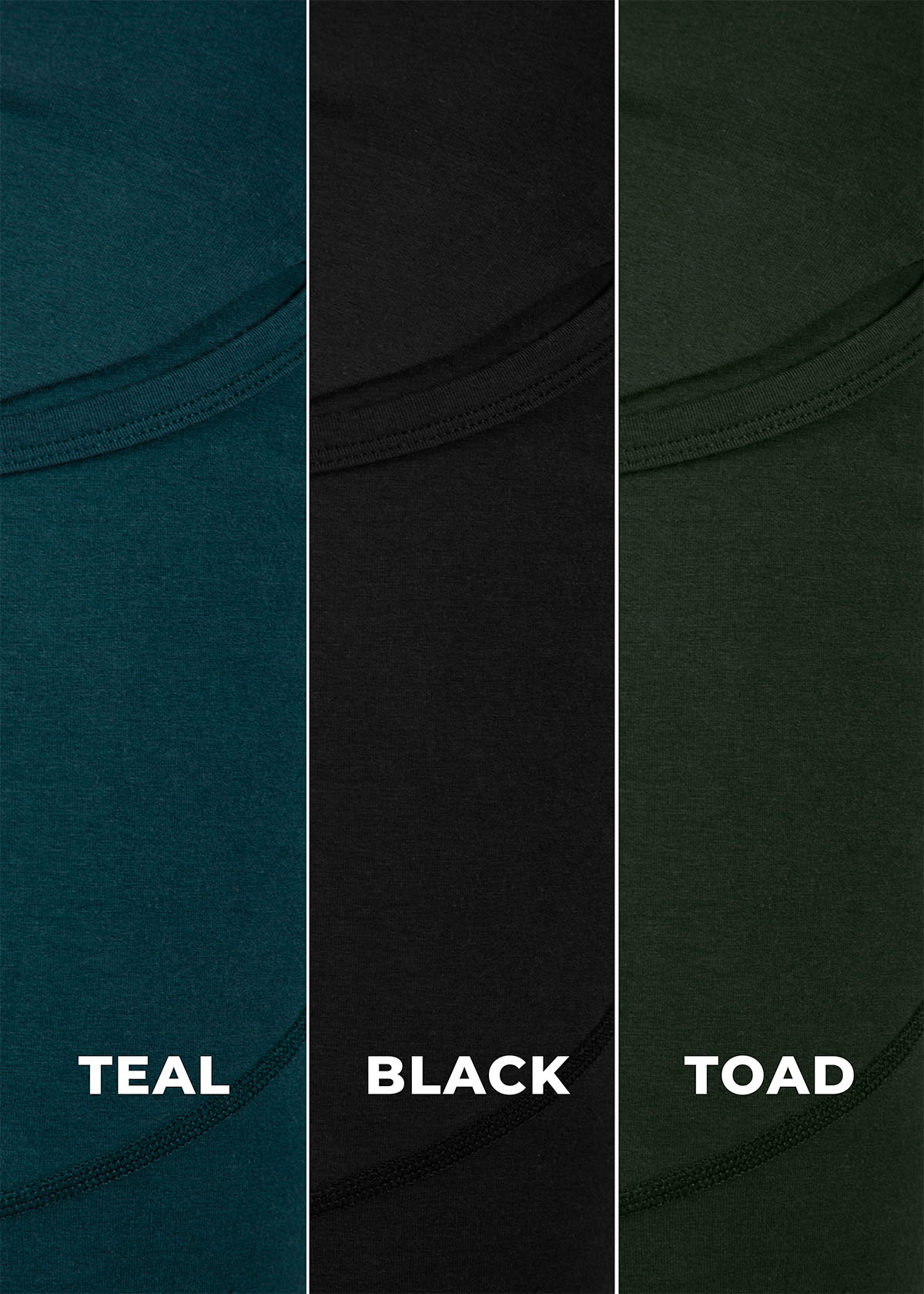 The different available colours of our bataboom sweats